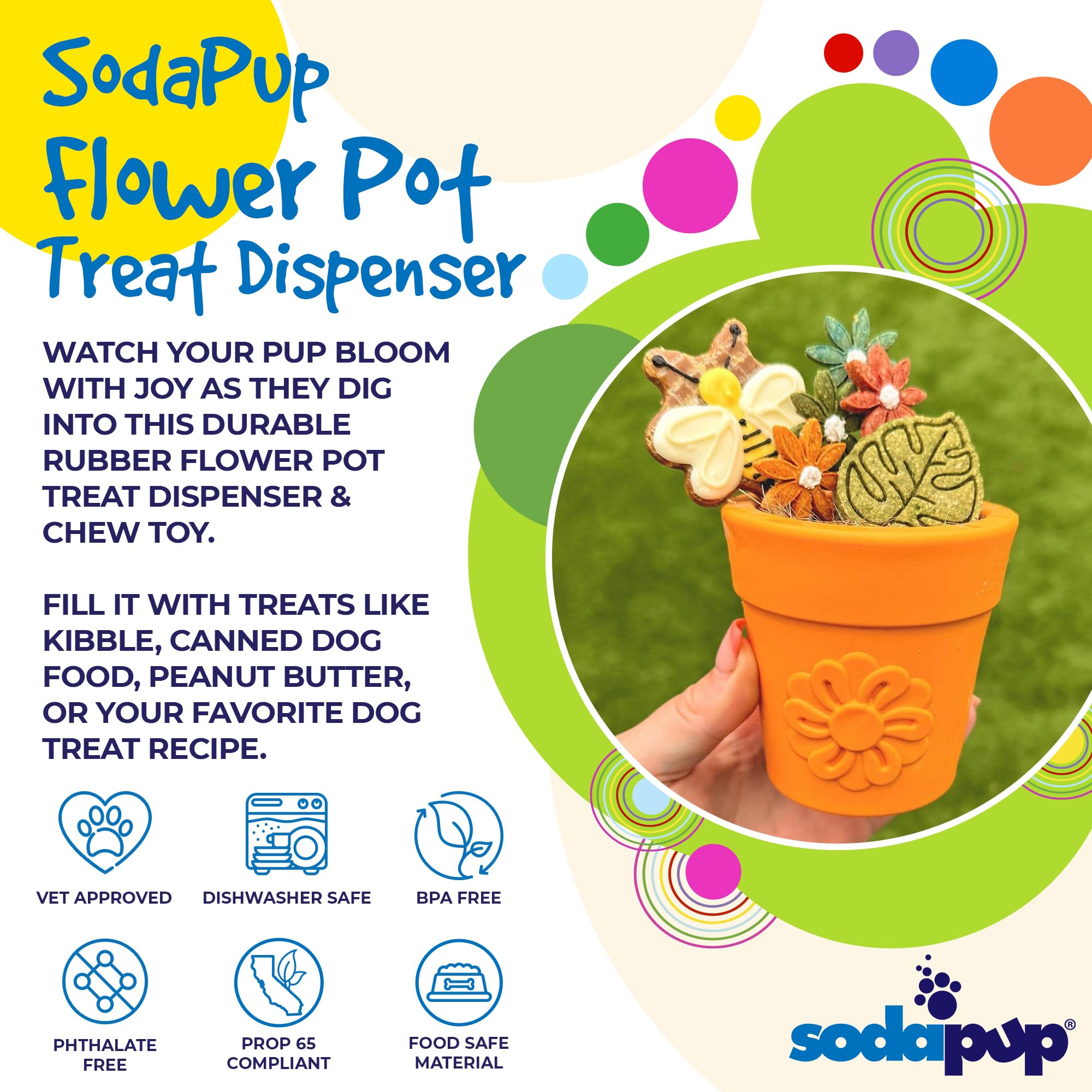 Amazon.com: SodaPup Flower Pot – Durable Dog Treat Dispenser
